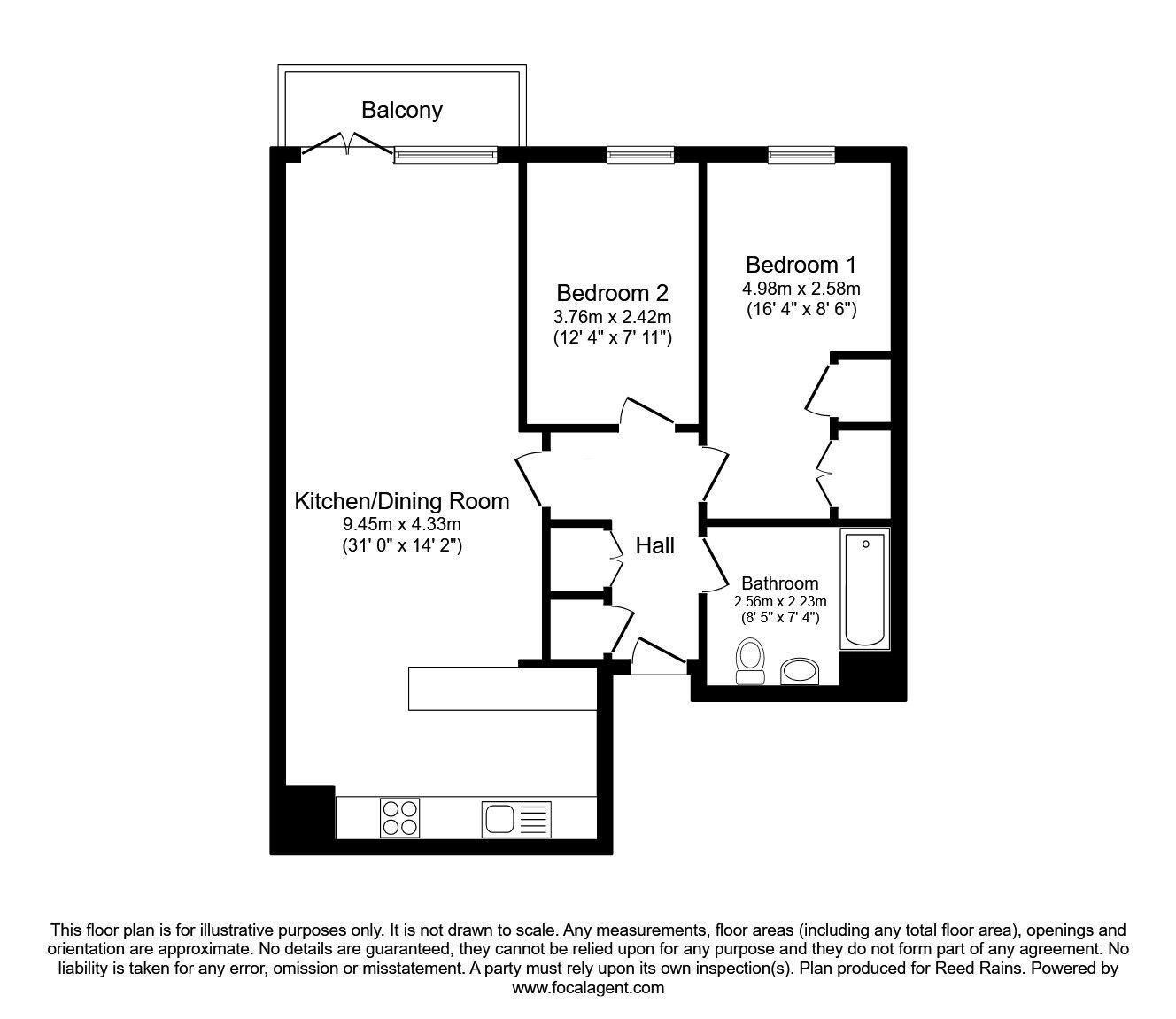 Floorplan of 2 bedroom  Flat for sale, Millsands, Sheffield, S3