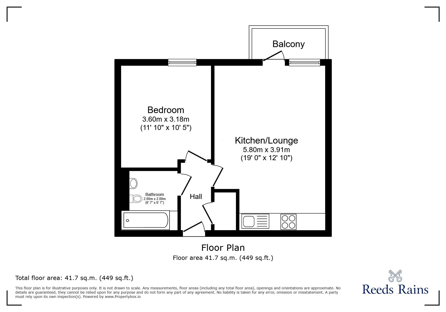 Floorplan of 1 bedroom  Flat to rent, Trafalgar Street, Sheffield, South Yorkshire, S1