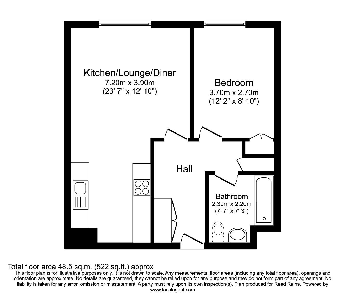 Floorplan of 1 bedroom Flat for sale, Millsands, Sheffield, South Yorkshire, S3