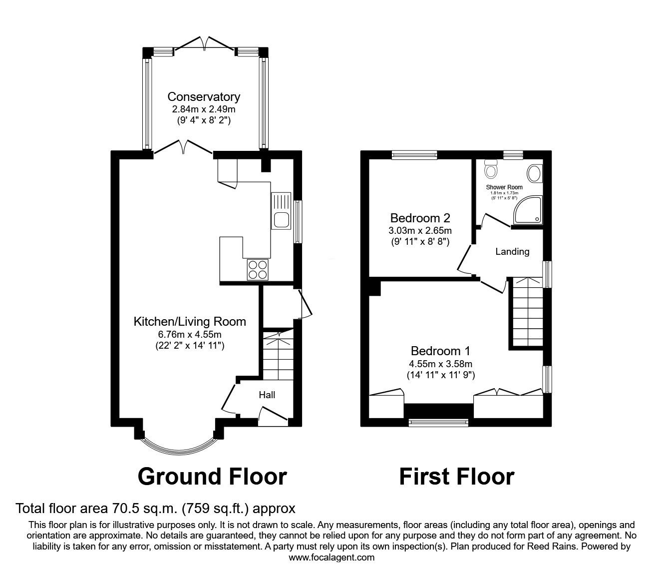 Floorplan of 2 bedroom Semi Detached House for sale, Mather Road, Sheffield, South Yorkshire, S9