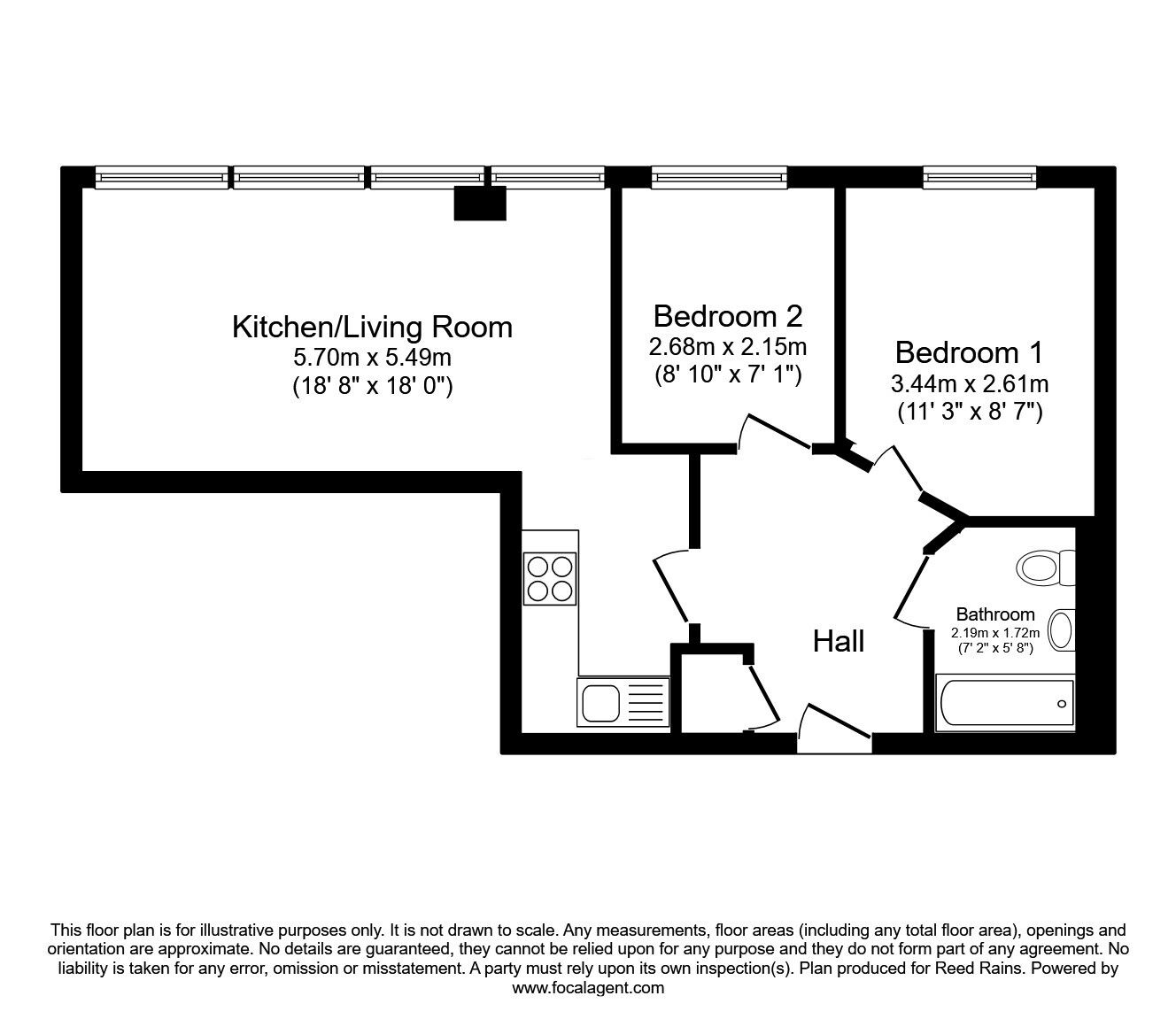 Floorplan of 2 bedroom  Flat for sale, Bailey Street, Sheffield, South Yorkshire, S1