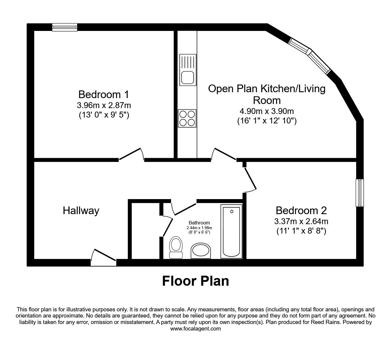 Floorplan of 2 bedroom Flat for sale, North Bank, Sheffield, South Yorkshire, S3