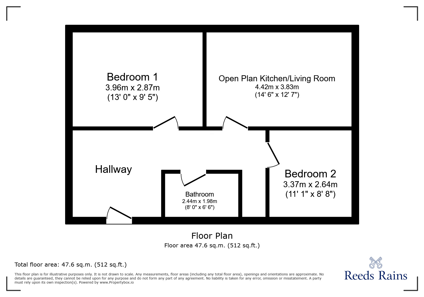 Floorplan of 2 bedroom  Flat to rent, North Bank, Sheffield, South Yorkshire, S3