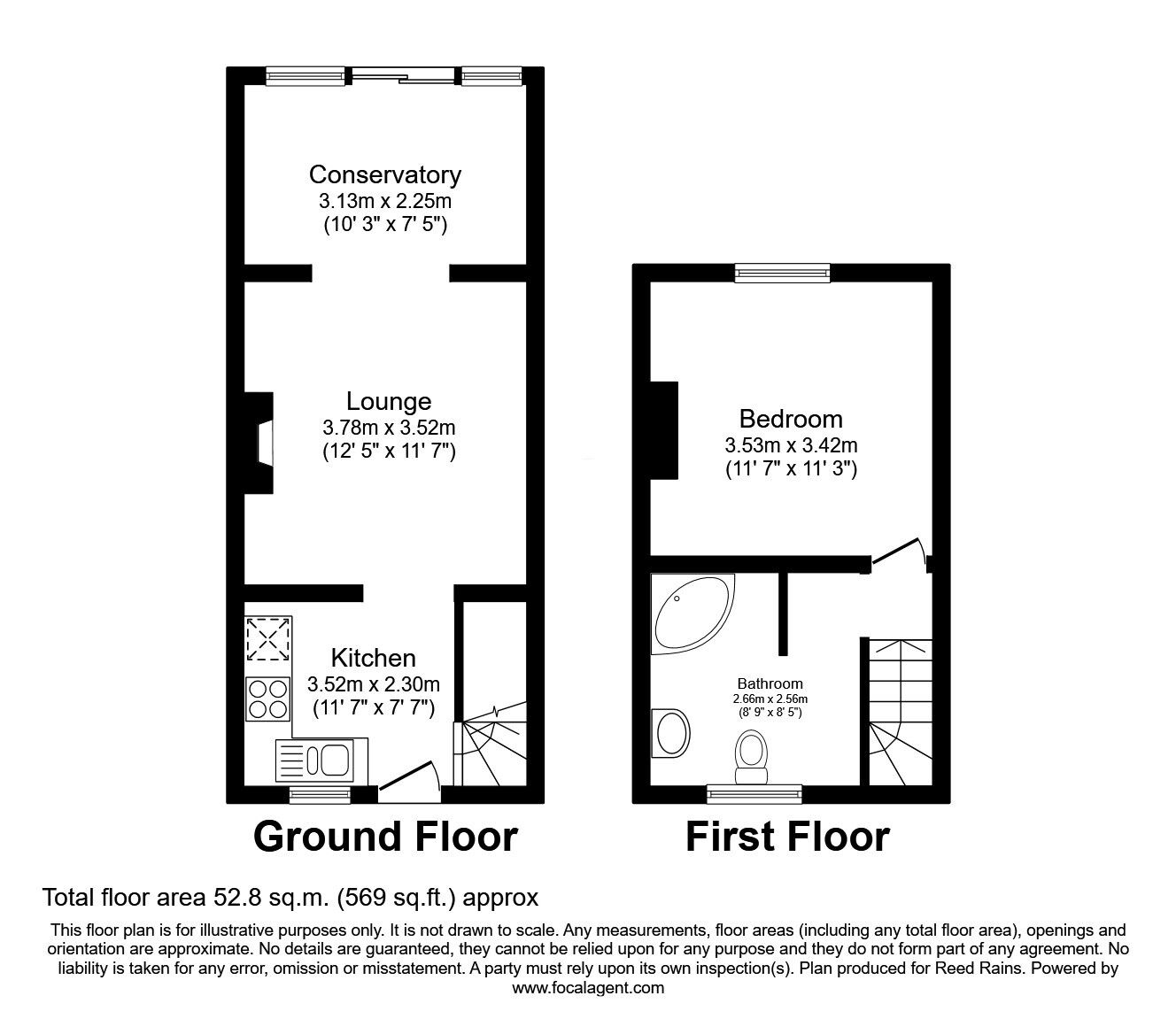 Floorplan of 1 bedroom Mid Terrace House for sale, Meadow Terrace, Sheffield, South Yorkshire, S11