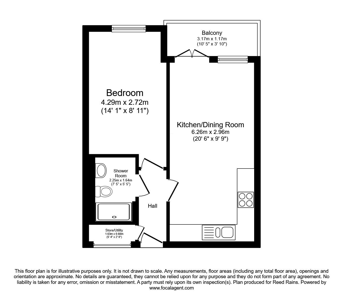 Floorplan of 1 bedroom  Flat for sale, Ecclesall Road, Sheffield, S11