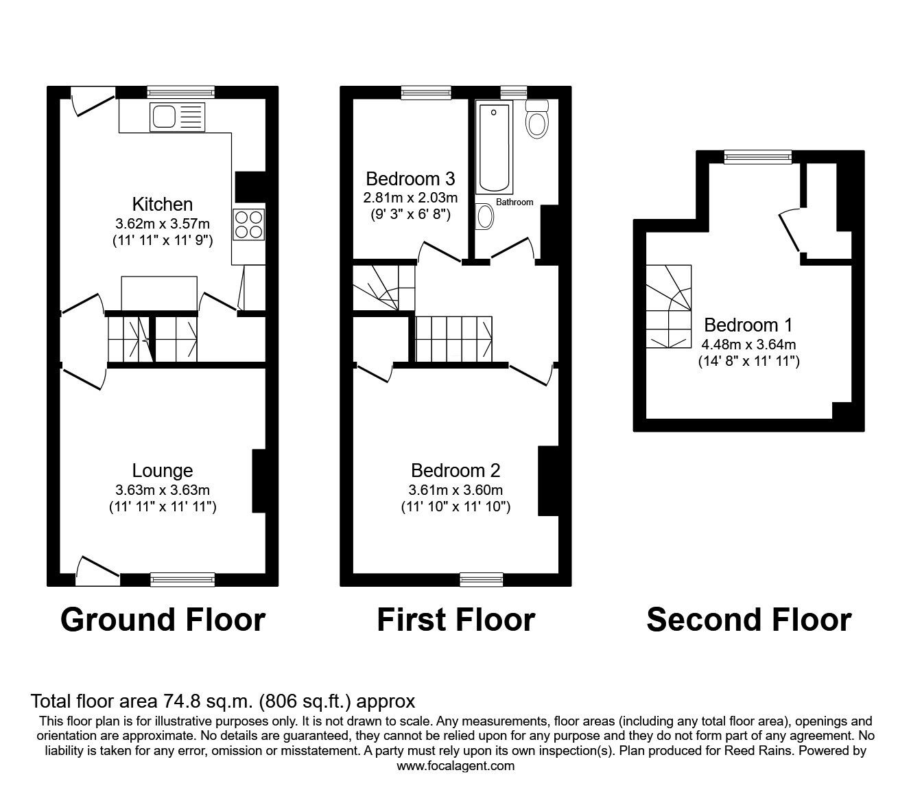 Floorplan of 3 bedroom Mid Terrace House for sale, Orchard Road, Sheffield, South Yorkshire, S6