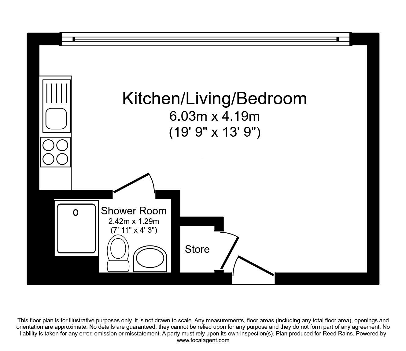 Floorplan of 1 bedroom  Flat for sale, Queen Street, Sheffield, South Yorkshire, S1