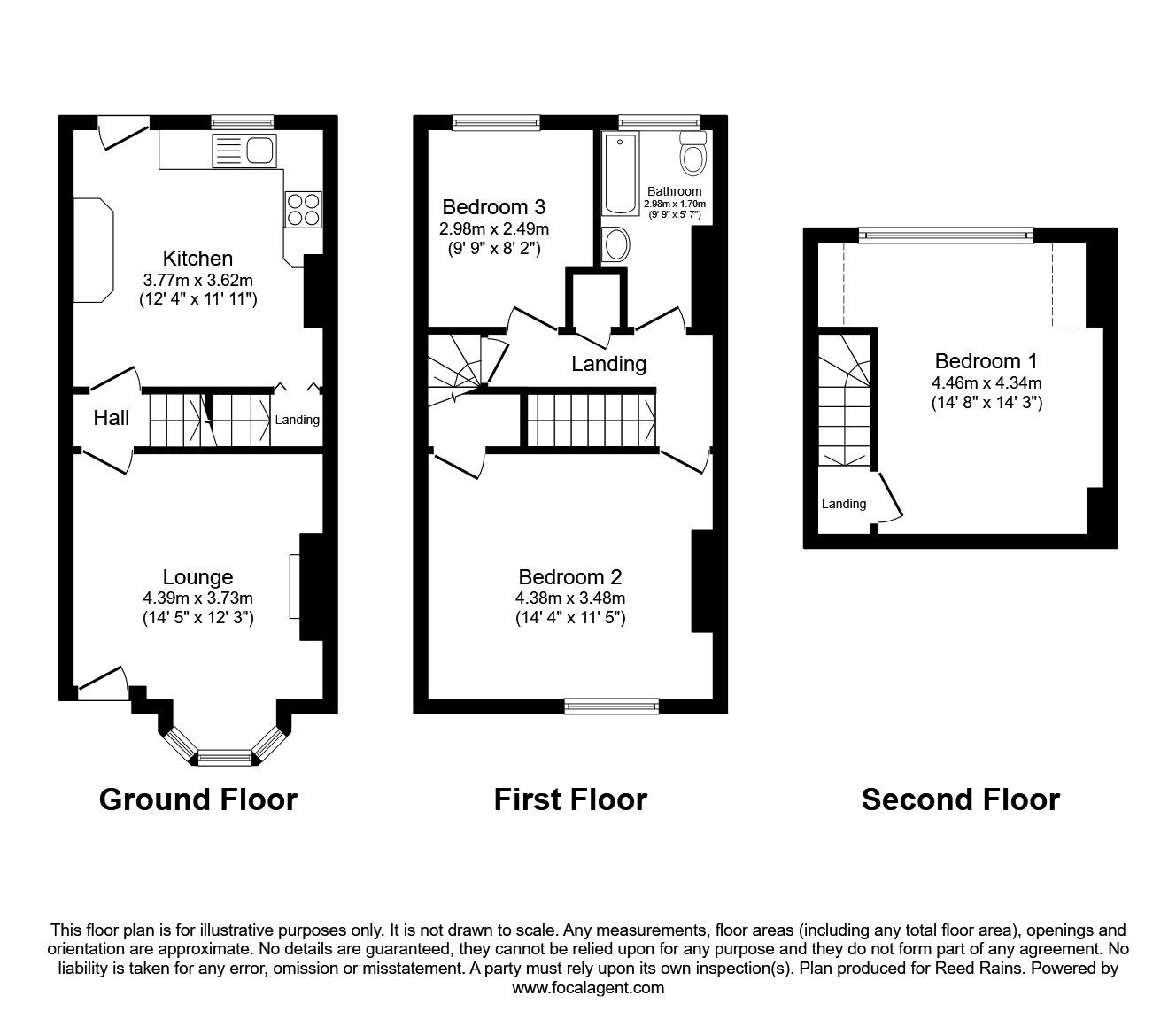 Floorplan of 3 bedroom Mid Terrace House for sale, City Road, Sheffield, South Yorkshire, S2