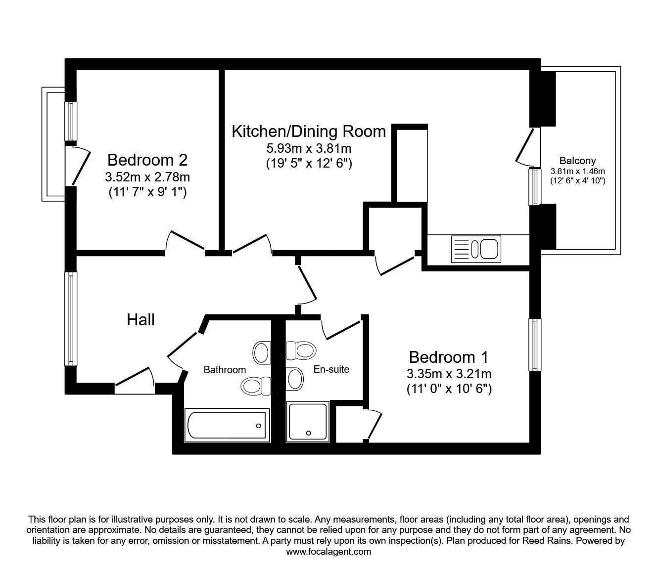 Floorplan of 2 bedroom  Flat for sale, Napier Street, Sheffield, South Yorkshire, S11