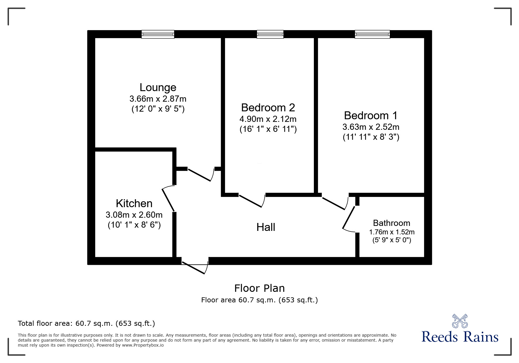 Floorplan of 2 bedroom Flat to rent, Rockingham Street, Sheffield, South Yorkshire, S1