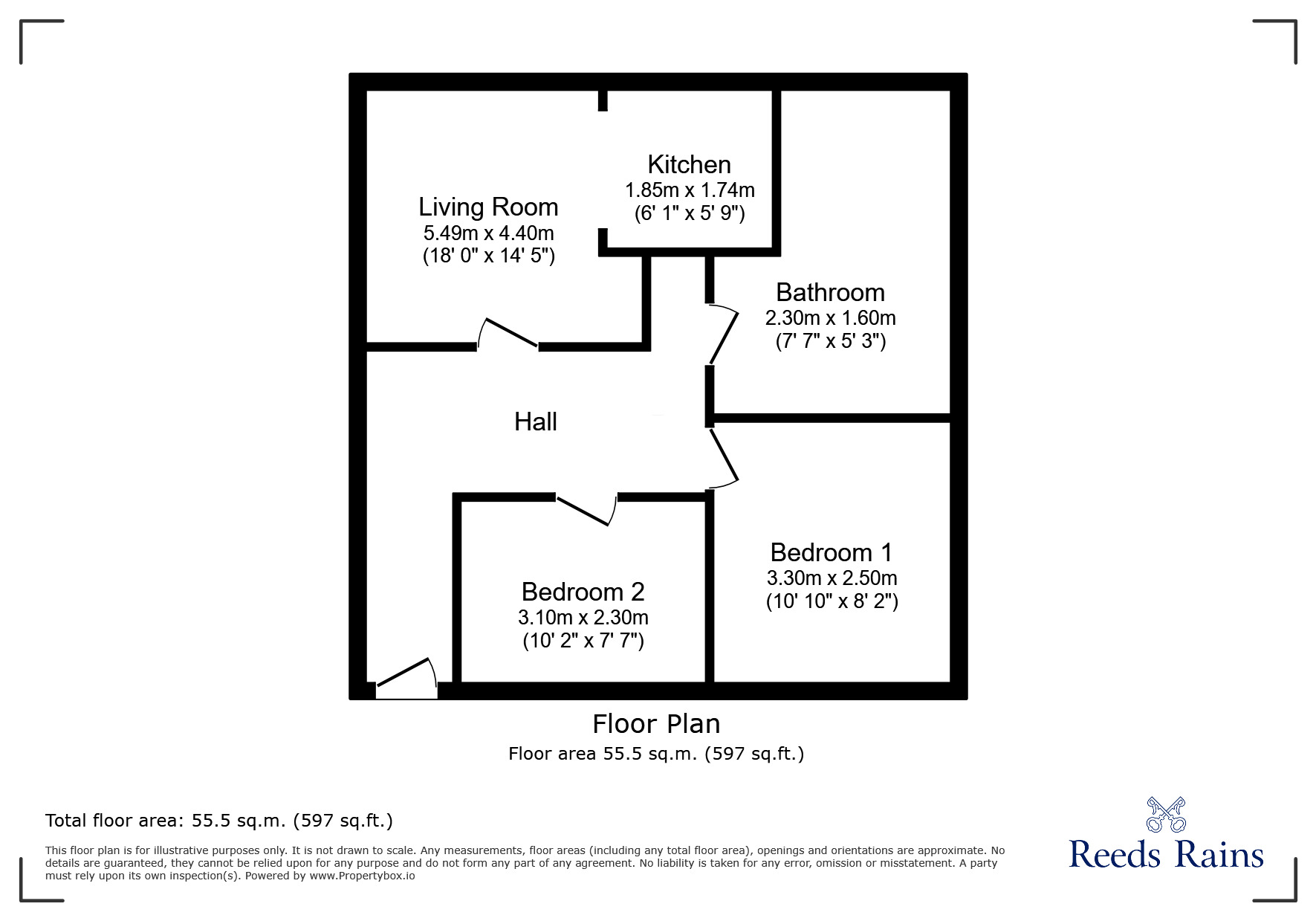 Floorplan of 2 bedroom Flat to rent, Gell Street, Sheffield, South Yorkshire, S3