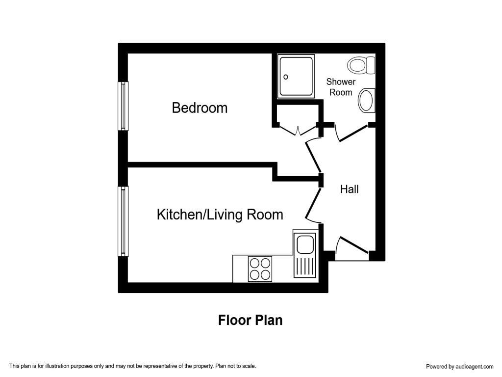 Floorplan of 1 bedroom  Flat for sale, Edward Street, Sheffield, South Yorkshire, S3