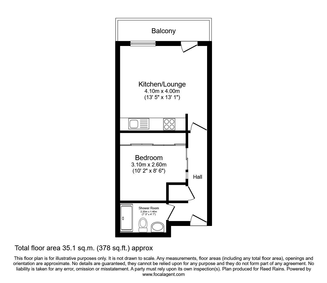 Floorplan of 1 bedroom Flat for sale, Upper Allen Street, Sheffield, S3