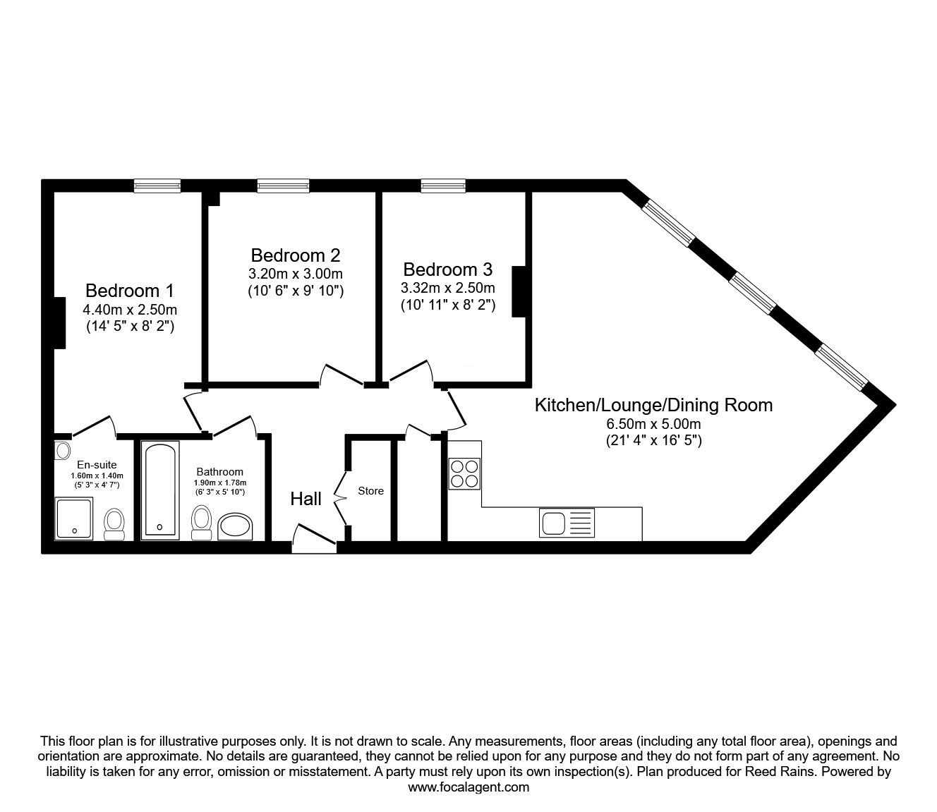 Floorplan of 3 bedroom Flat for sale, Chatham Street, Sheffield, S3