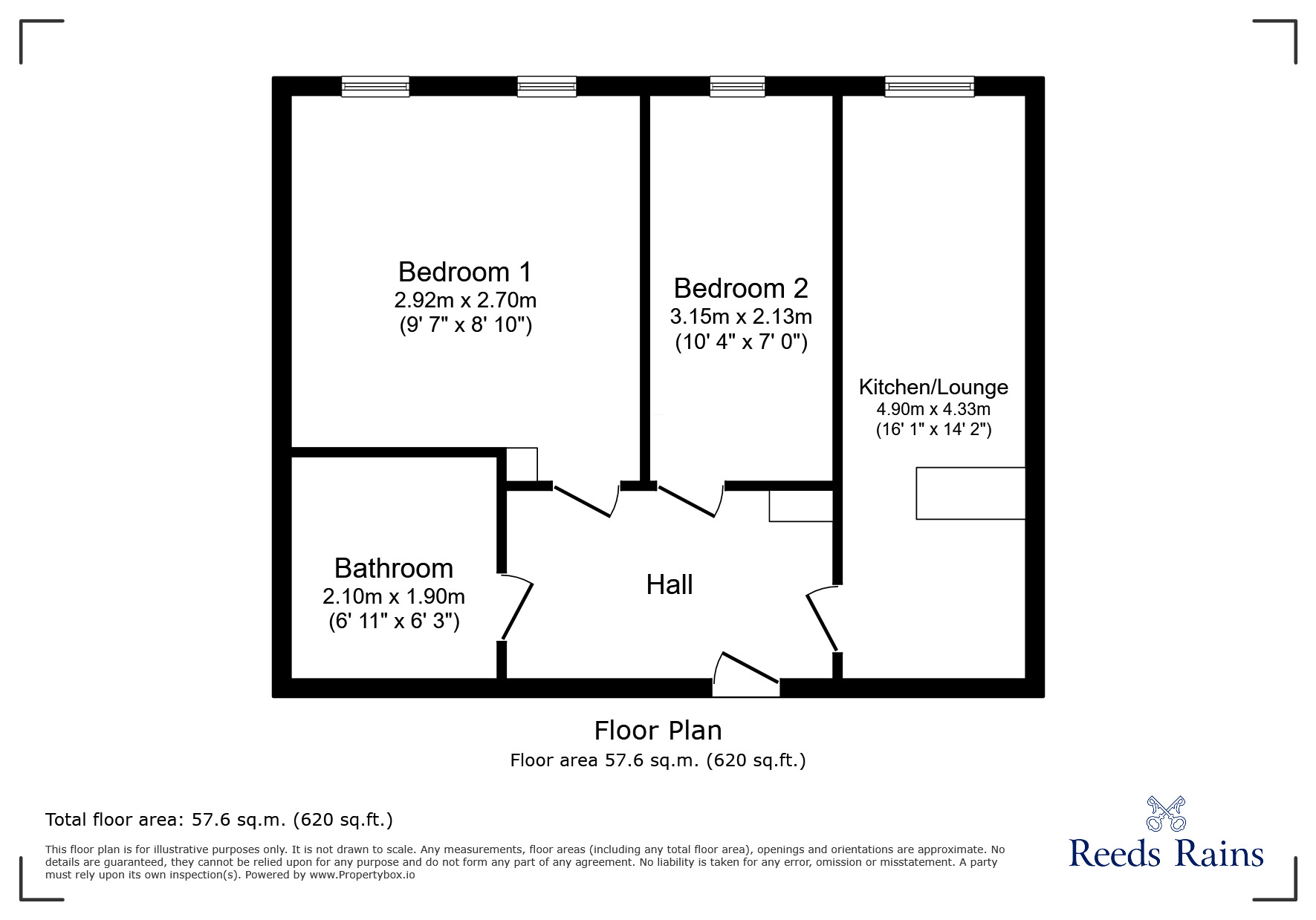 Floorplan of 2 bedroom Flat to rent, Cornish Street, Sheffield, South Yorkshire, S6