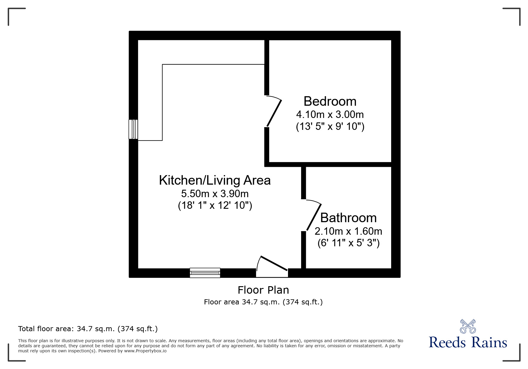 Floorplan of 1 bedroom Flat to rent, Rockingham Street, Sheffield, S1