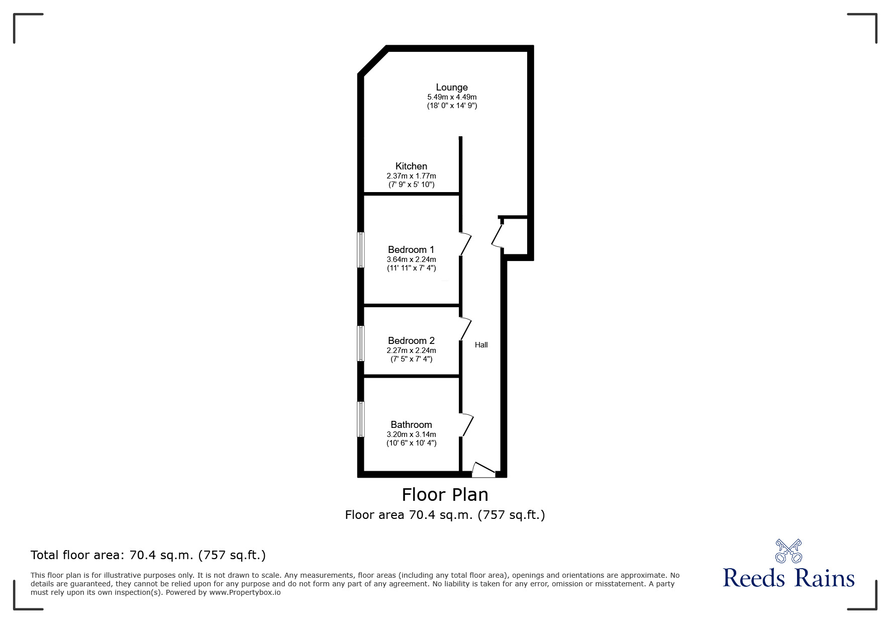 Floorplan of 2 bedroom Flat to rent, Gell Street, Sheffield, S3