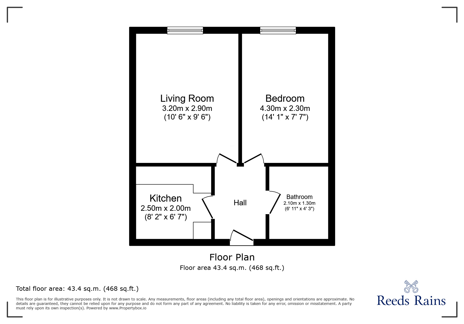 Floorplan of 1 bedroom Flat to rent, Rockingham Street, Sheffield, S1