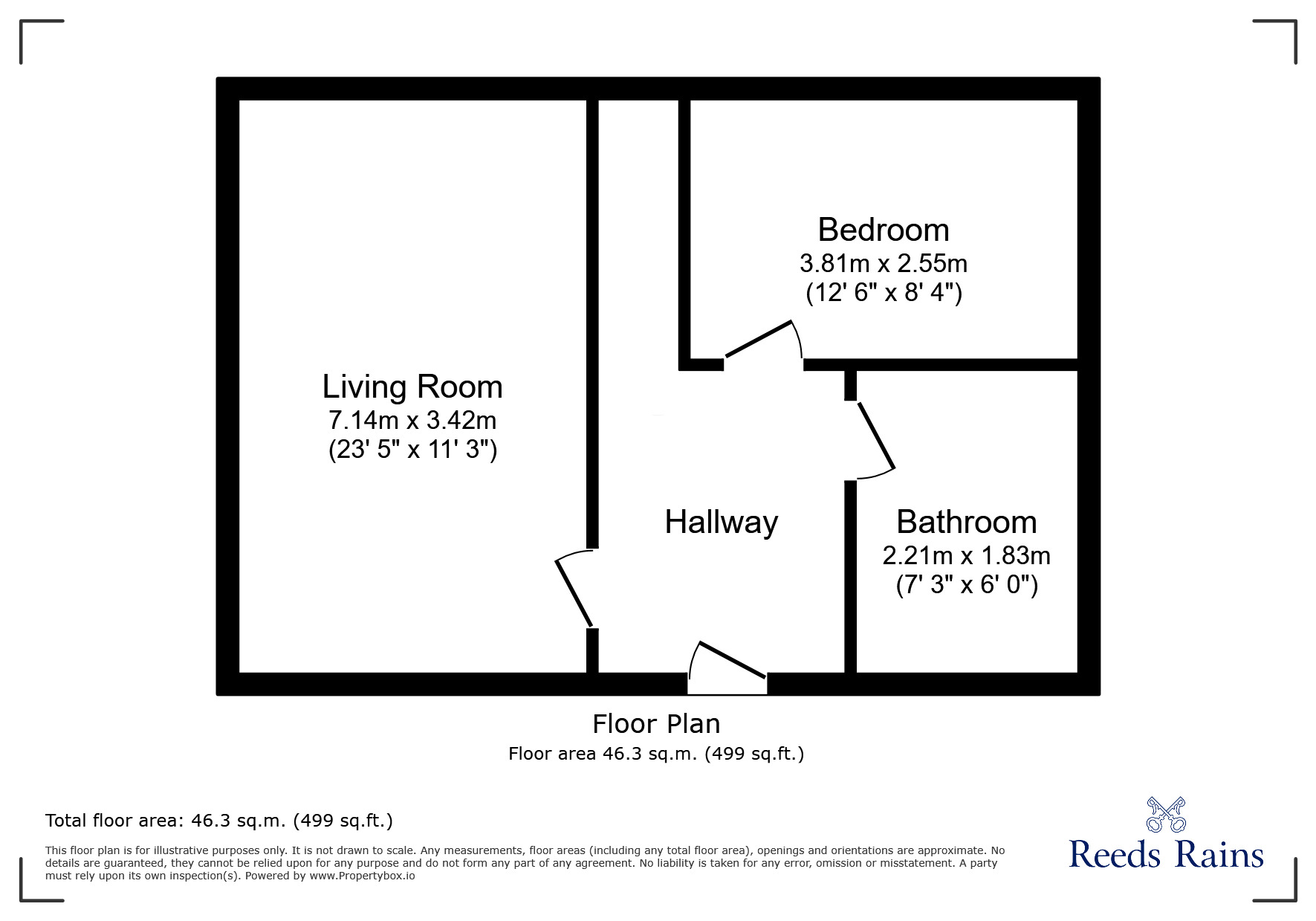 Floorplan of 1 bedroom Flat to rent, Millsands, Sheffield, S3