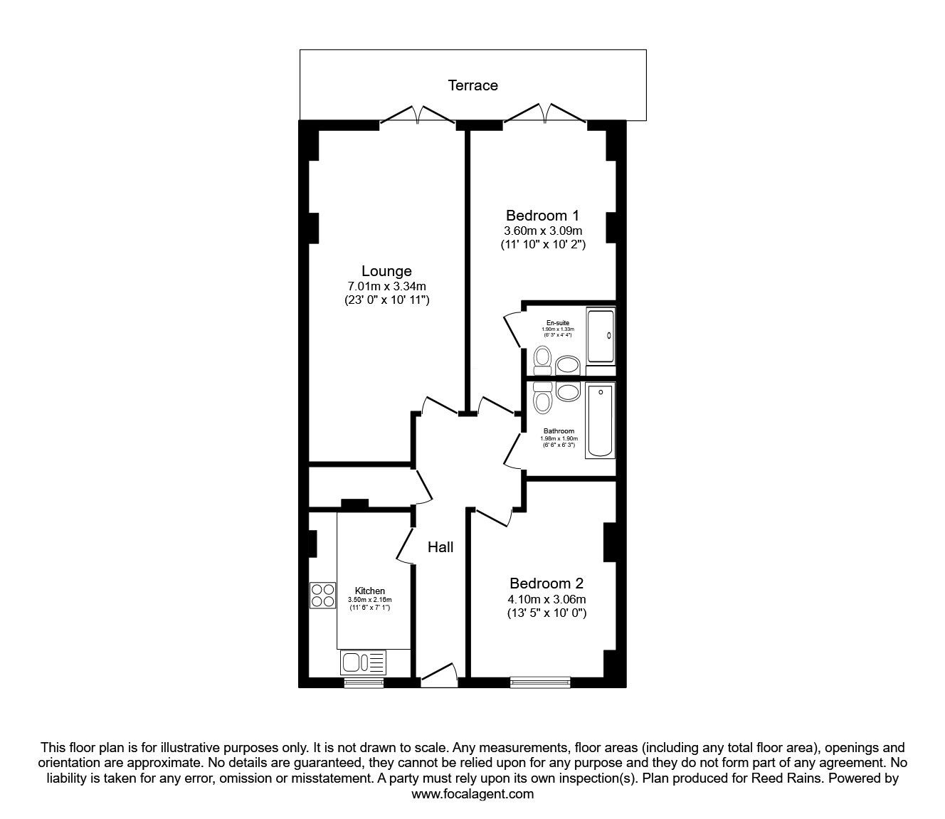 Floorplan of 2 bedroom Flat for sale, Bramall Lane, Sheffield, South Yorkshire, S2