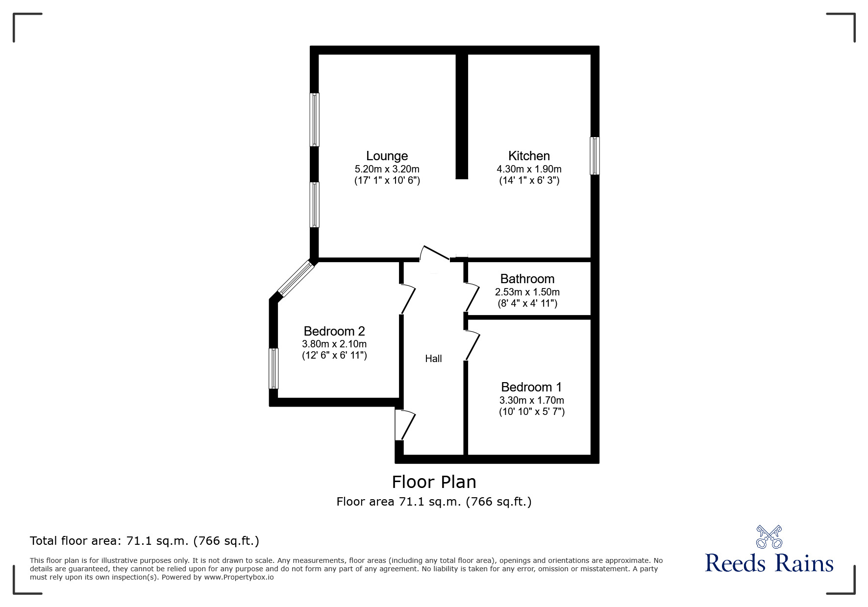 Floorplan of 2 bedroom Flat to rent, Cornish Street, Sheffield, South Yorkshire, S6