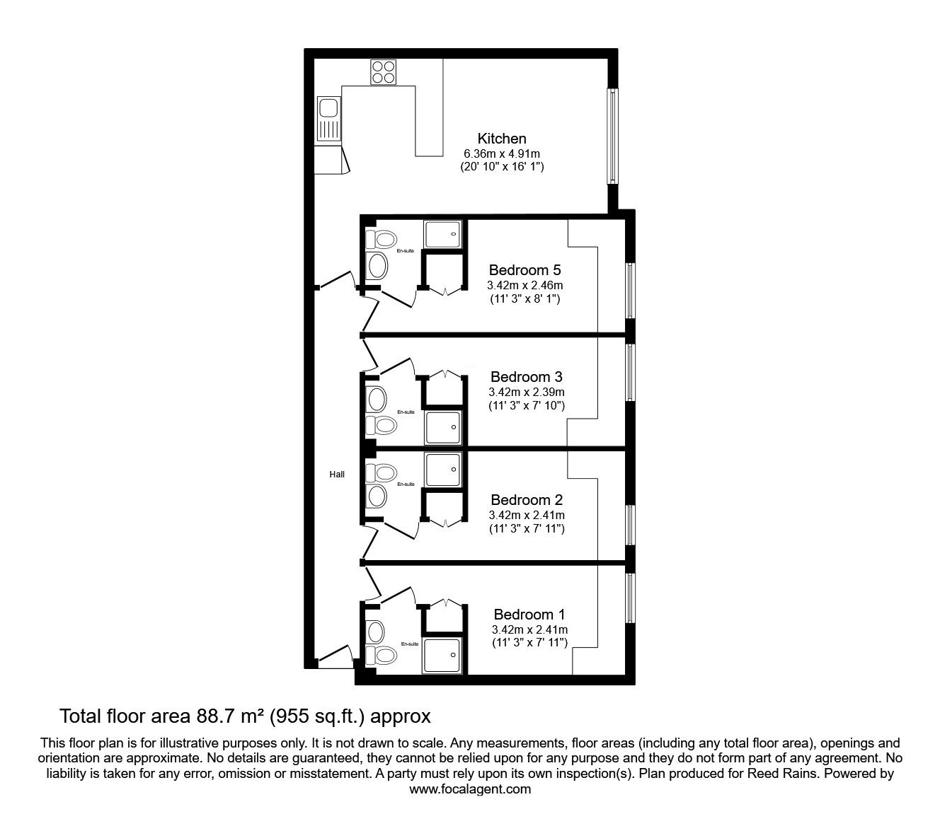 Floorplan of 4 bedroom Flat for sale, Edward Street, Sheffield, South Yorkshire, S3