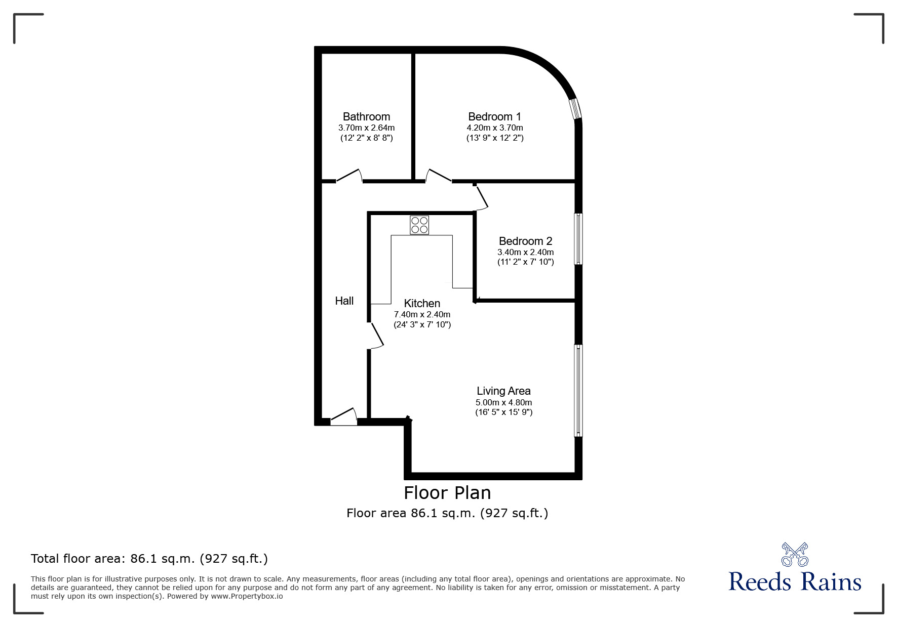 Floorplan of 2 bedroom Flat to rent, Cornish Street, Sheffield, South Yorkshire, S6