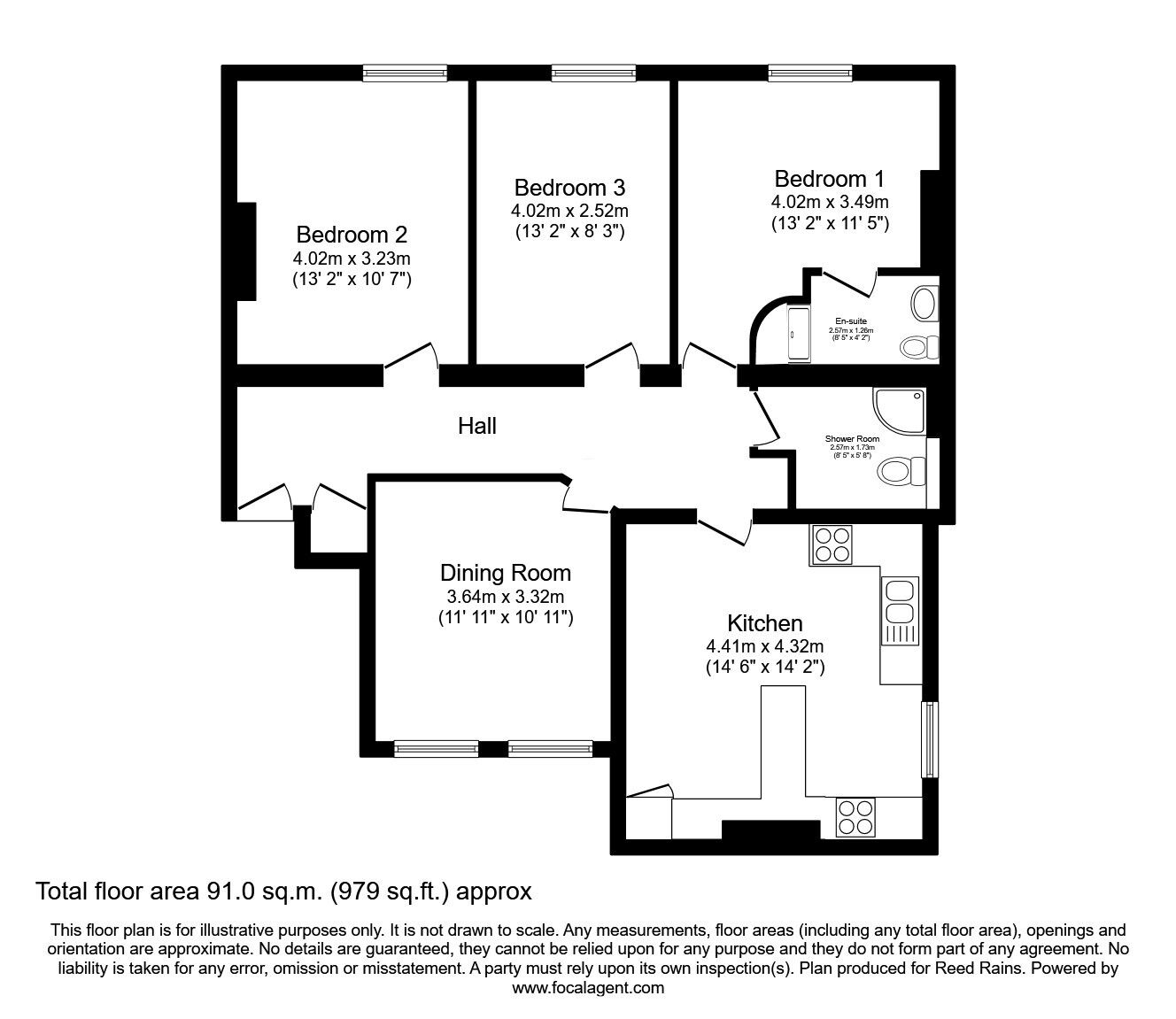 Floorplan of 3 bedroom Flat for sale, Bank Street, Sheffield, South Yorkshire, S1