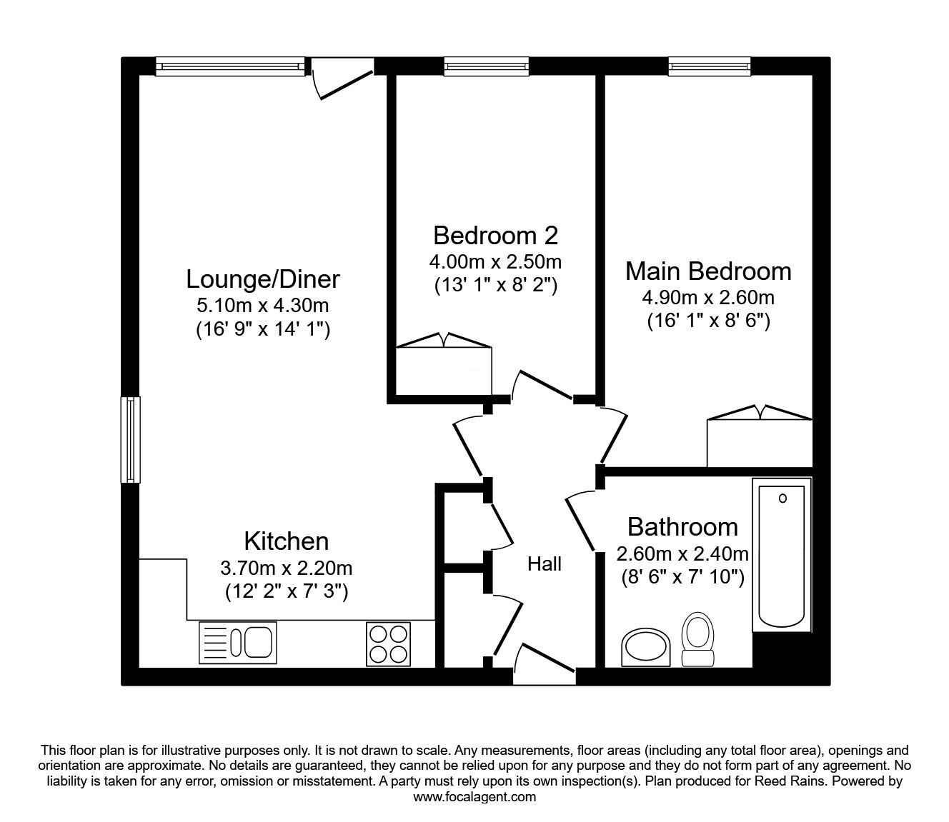 Floorplan of 2 bedroom Flat for sale, Adelaide Lane, Sheffield, S3