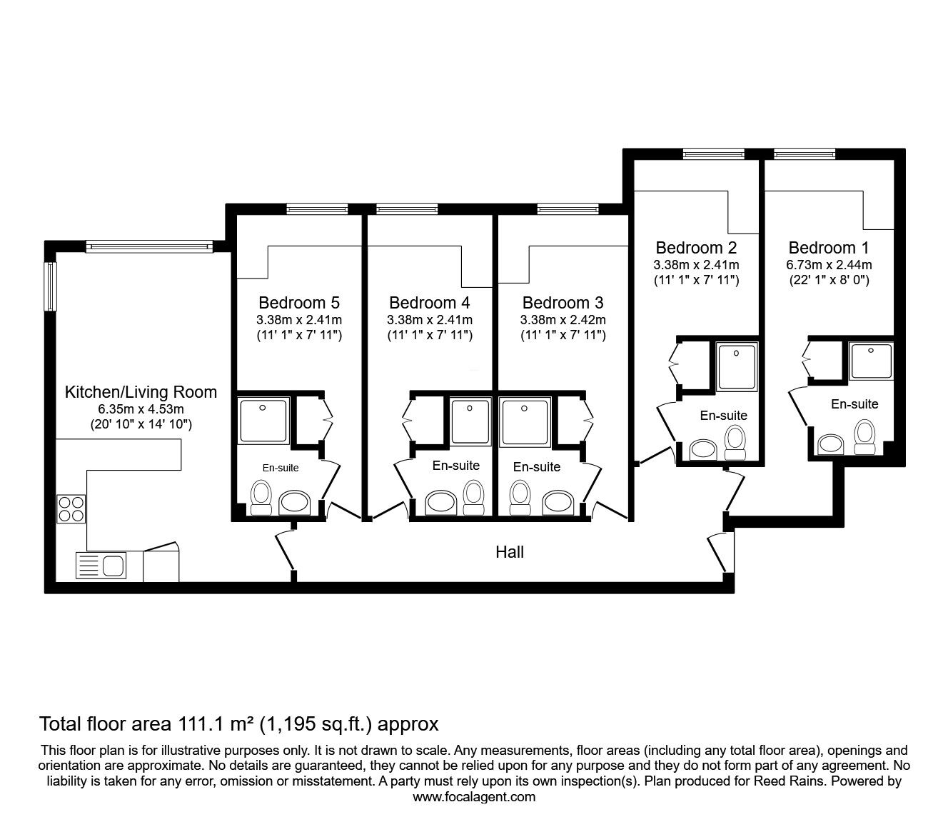 Floorplan of 5 bedroom Flat for sale, Edward Street, Sheffield, South Yorkshire, S3
