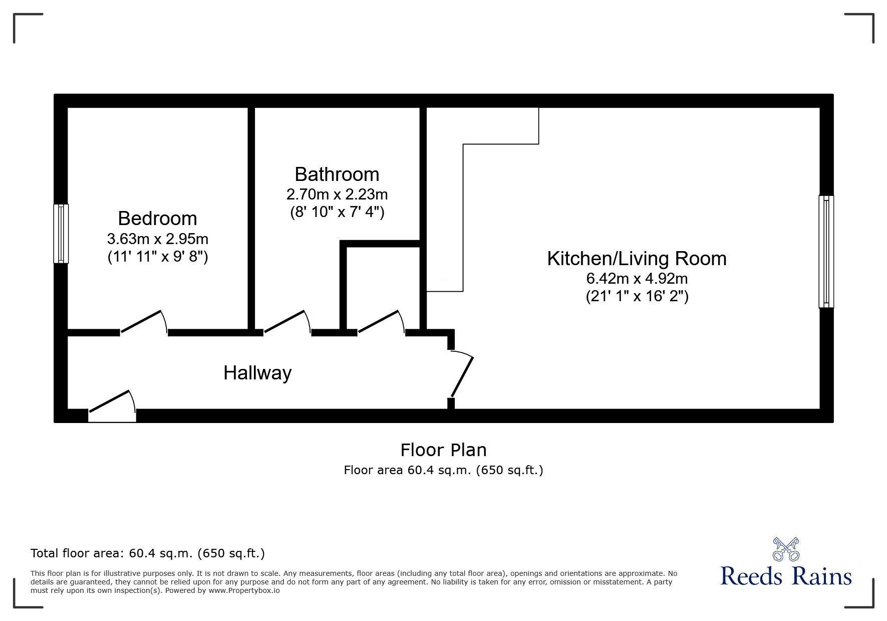Floorplan of 1 bedroom Flat to rent, Bramall Lane, Sheffield, S2