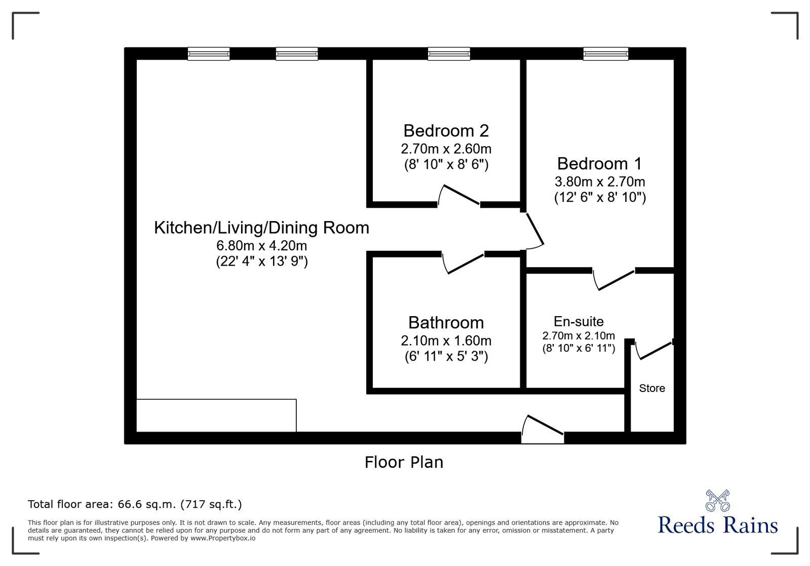 Floorplan of 2 bedroom Flat to rent, St. Pauls Square, Sheffield, S1
