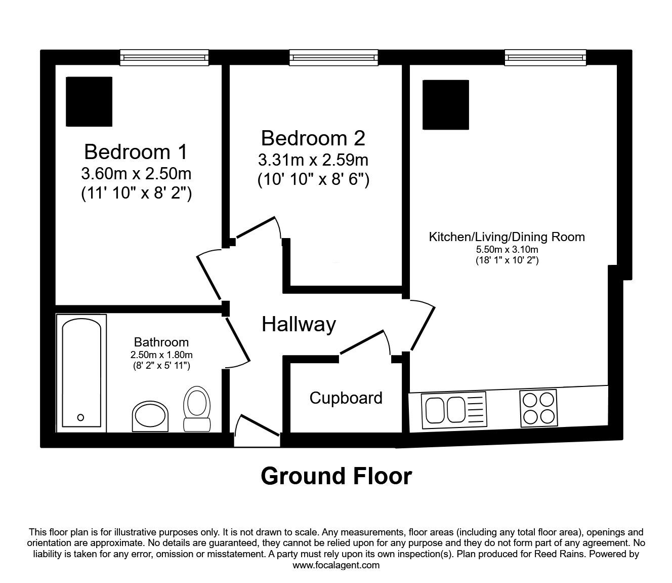 Floorplan of 2 bedroom Flat for sale, Queen Street, Sheffield, S1