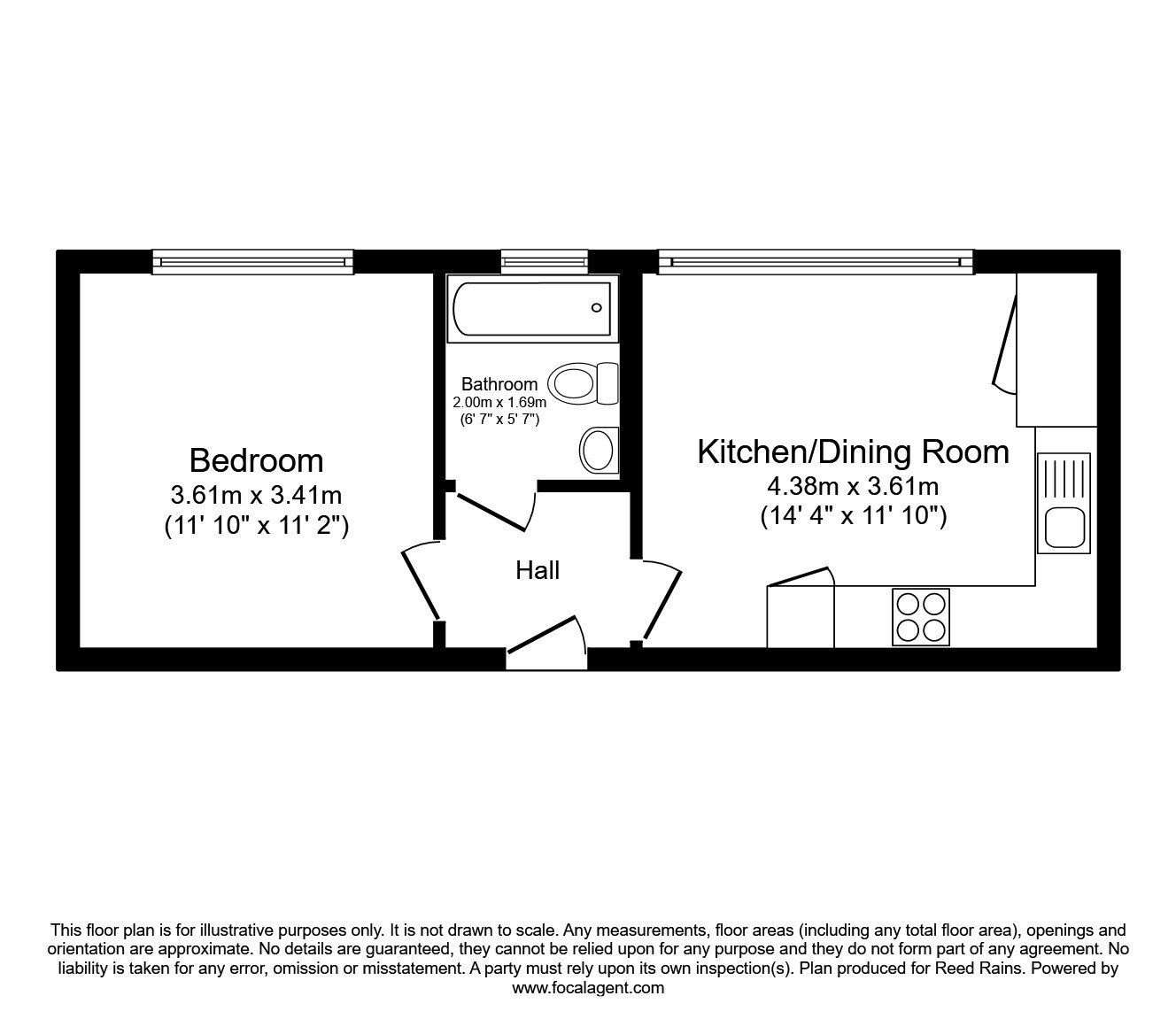 Floorplan of 1 bedroom Flat to rent, West Bar, Sheffield, S3