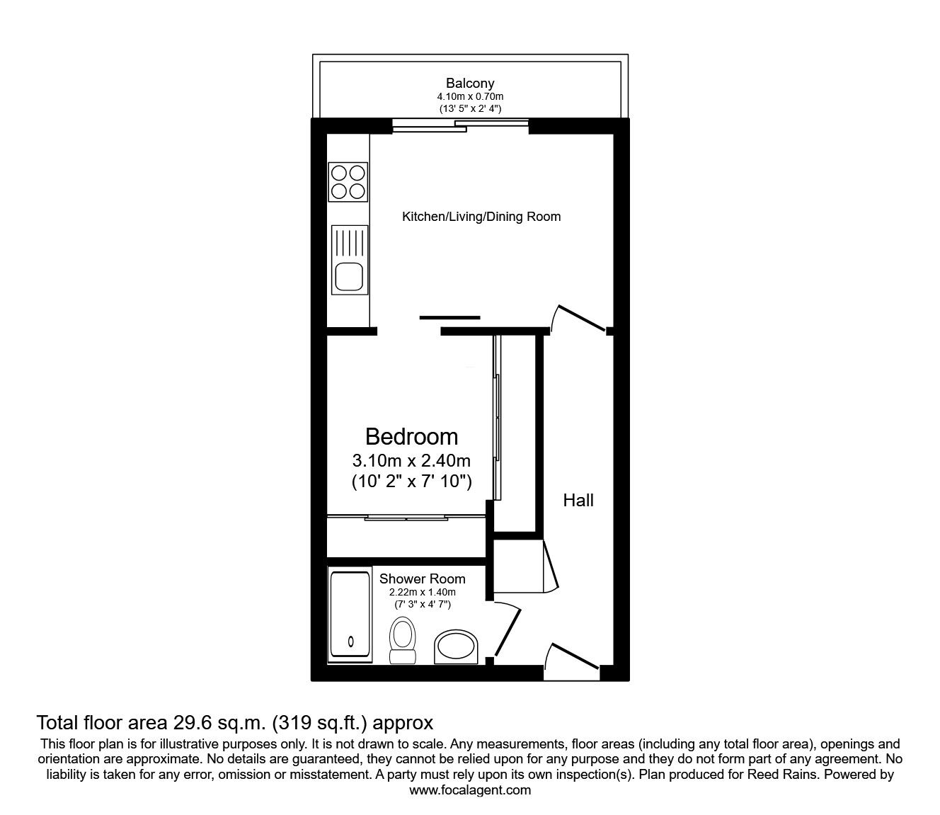 Floorplan of 1 bedroom Flat for sale, Upper Allen Street, Sheffield, S3
