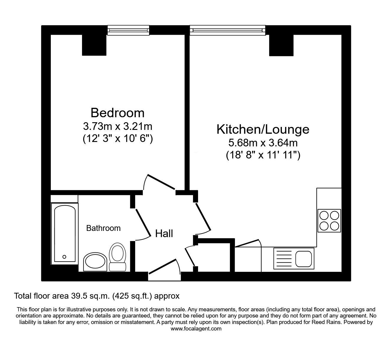 Floorplan of 1 bedroom Flat for sale, West Bar, Sheffield, South Yorkshire, S3
