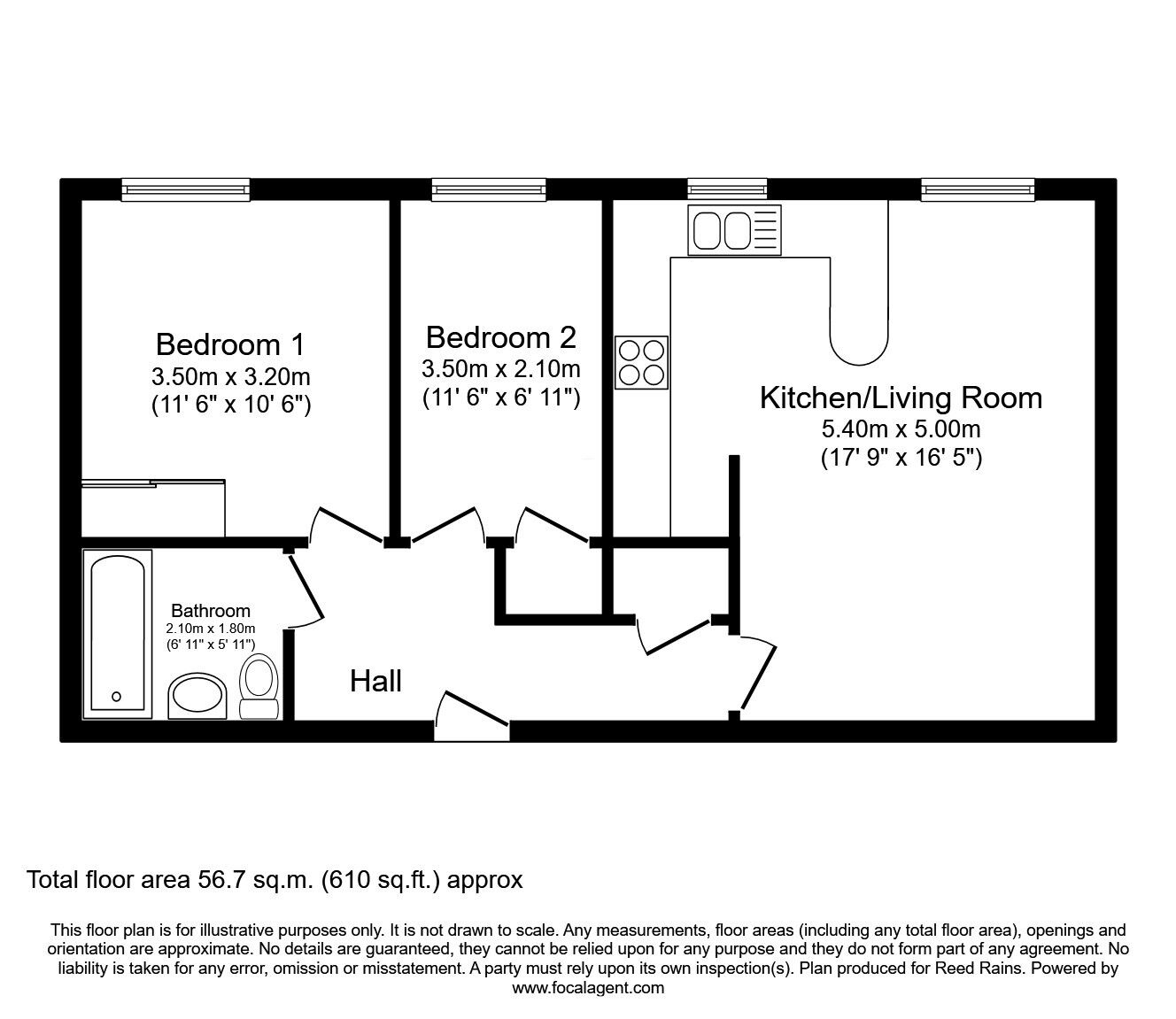 Floorplan of 2 bedroom Flat for sale, Leadmill Street, Sheffield, S1