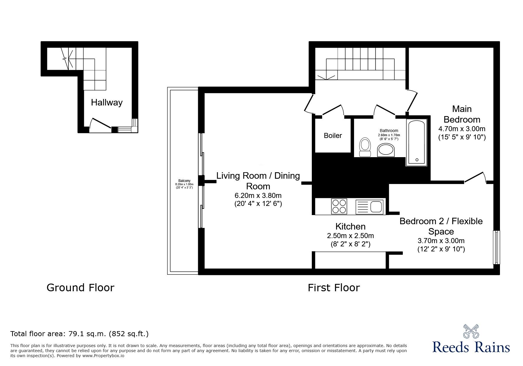 Floorplan of 2 bedroom Flat for sale, South Street, Park Hill, Sheffield, S2