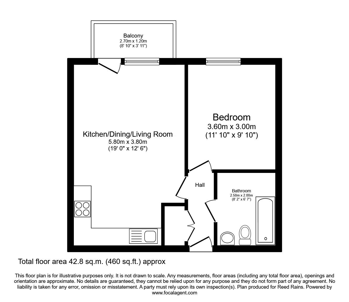 Floorplan of 1 bedroom Flat for sale, Upper Allen Street, Sheffield, S3