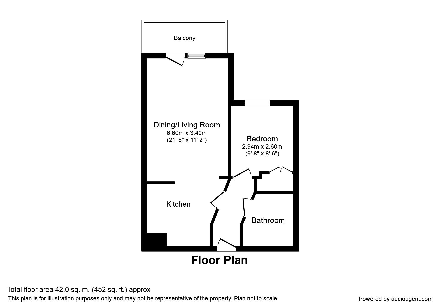 Floorplan of 1 bedroom Flat to rent, Ecclesall Road, Sheffield, S11