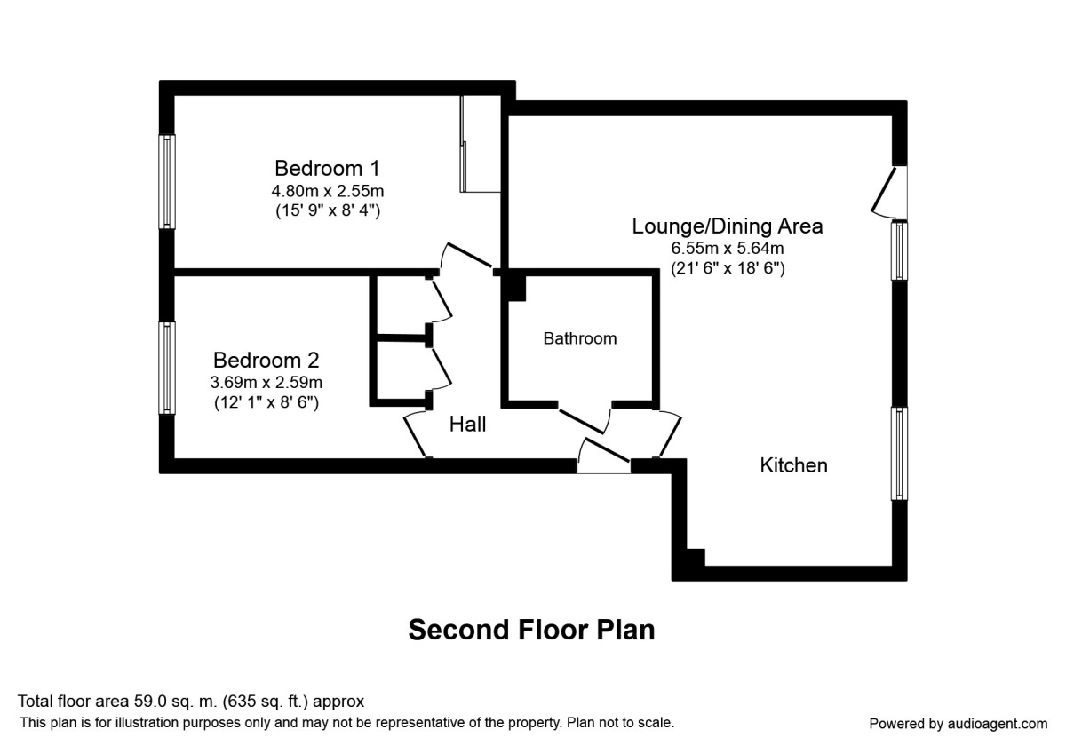 Floorplan of 2 bedroom  Flat to rent, The Waterfront, Selby, North Yorkshire, YO8