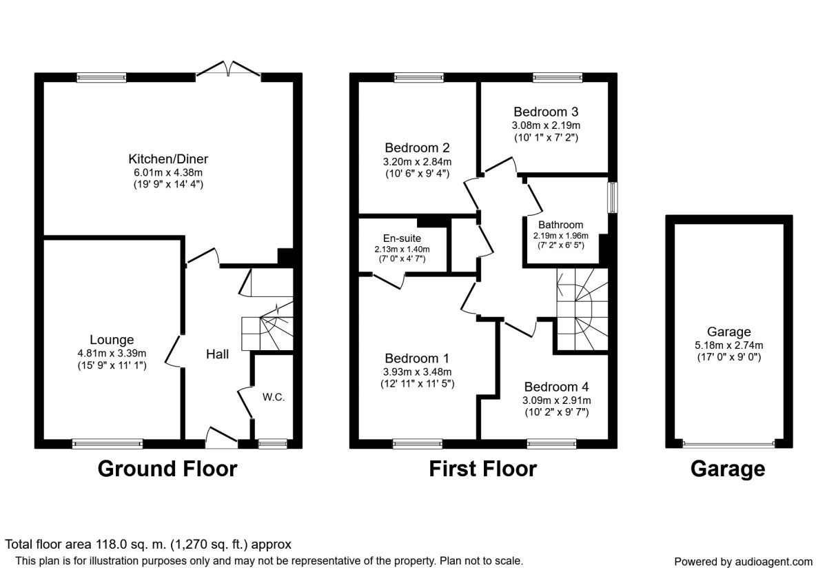 Floorplan of 4 bedroom Detached House to rent, Peregrine Square, Brayton, Selby, YO8