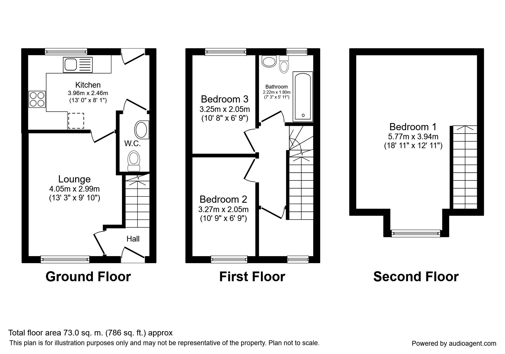 Floorplan of 3 bedroom Mid Terrace House to rent, Millgate Court, Selby, YO8