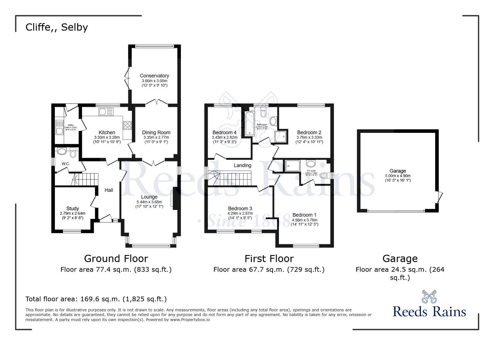Floorplan of 4 bedroom Detached House for sale, York Road, Cliffe, North Yorkshire, YO8