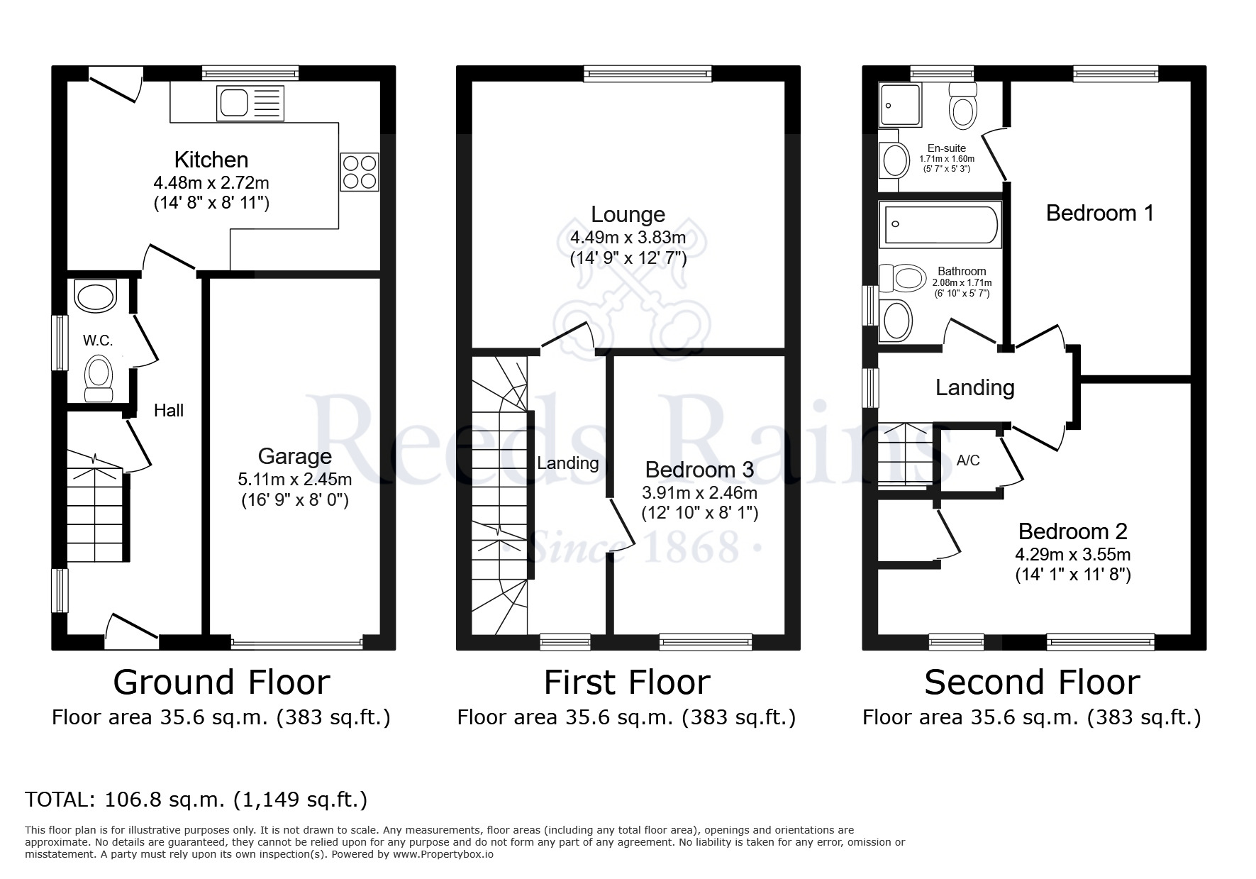 Floorplan of 3 bedroom Semi Detached House for sale, Abbots Mews, Selby, North Yorkshire, YO8