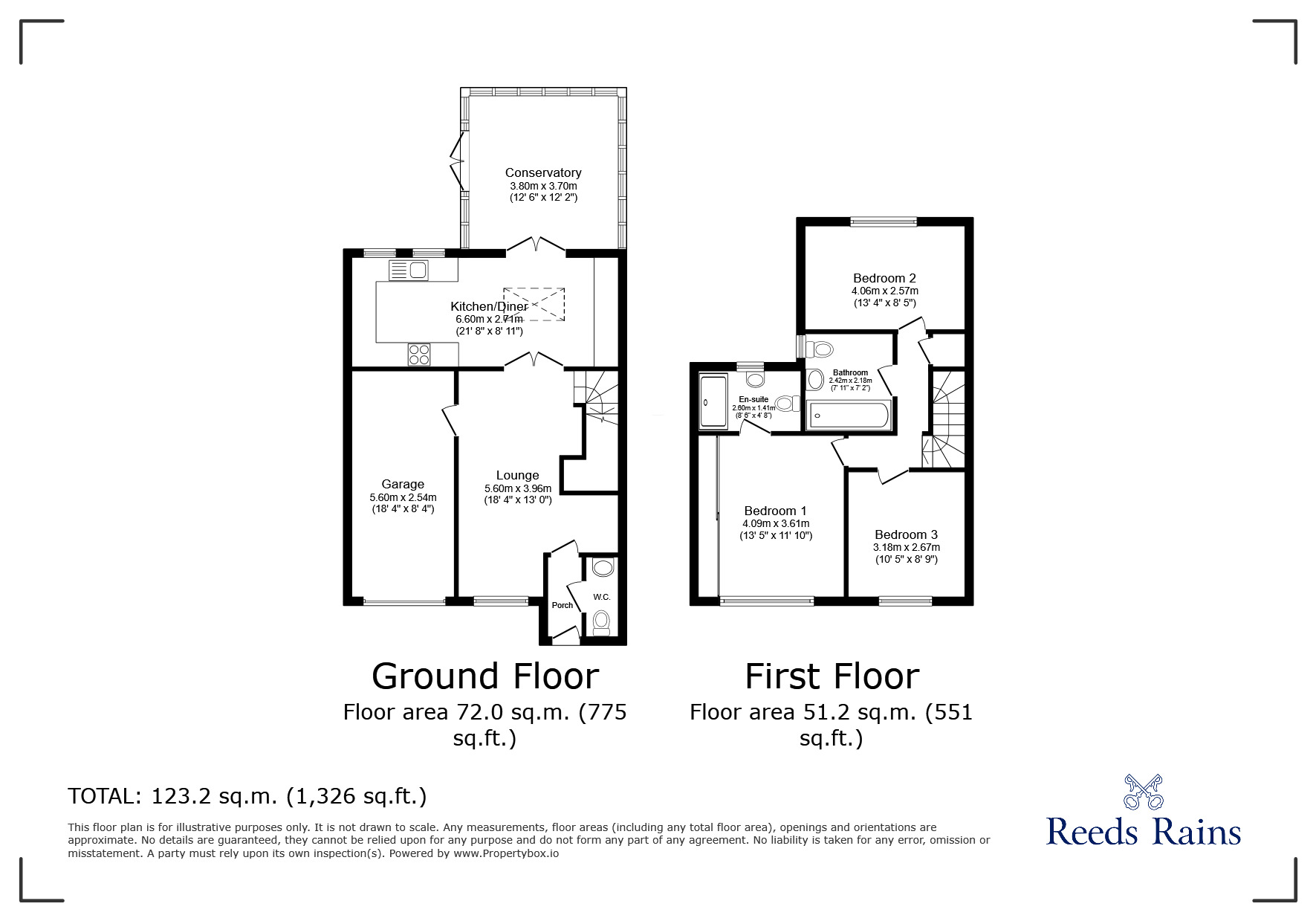 Floorplan of 3 bedroom Detached House for sale, Chestnut Way, Selby, North Yorkshire, YO8
