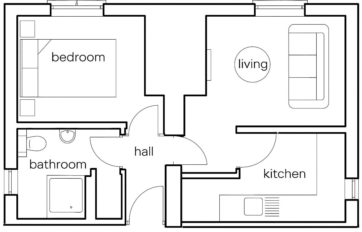 Floorplan of 1 bedroom  Flat to rent, Brook Street, Selby, North Yorkshire, YO8