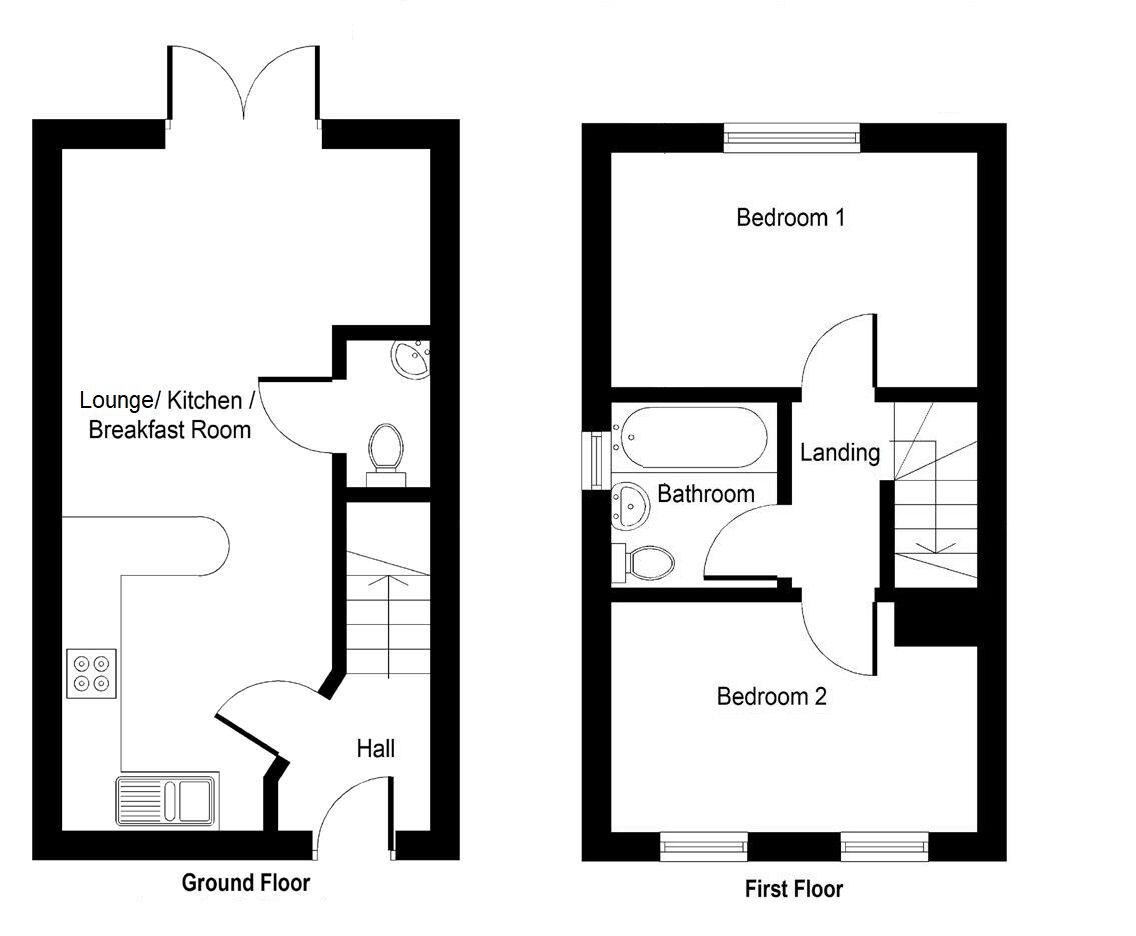 Floorplan of 2 bedroom End Terrace House for sale, Far Moss, Selby, North Yorkshire, YO8