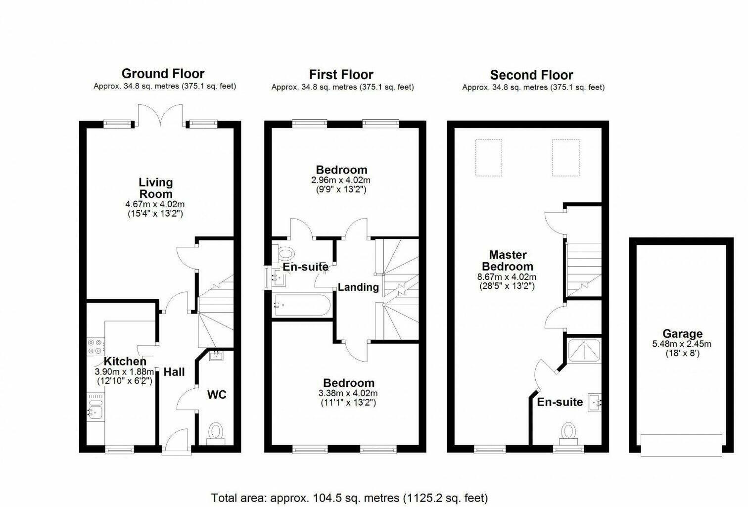 Floorplan of 3 bedroom Mid Terrace House for sale, Orchard Drive, Barlby, Selby, YO8