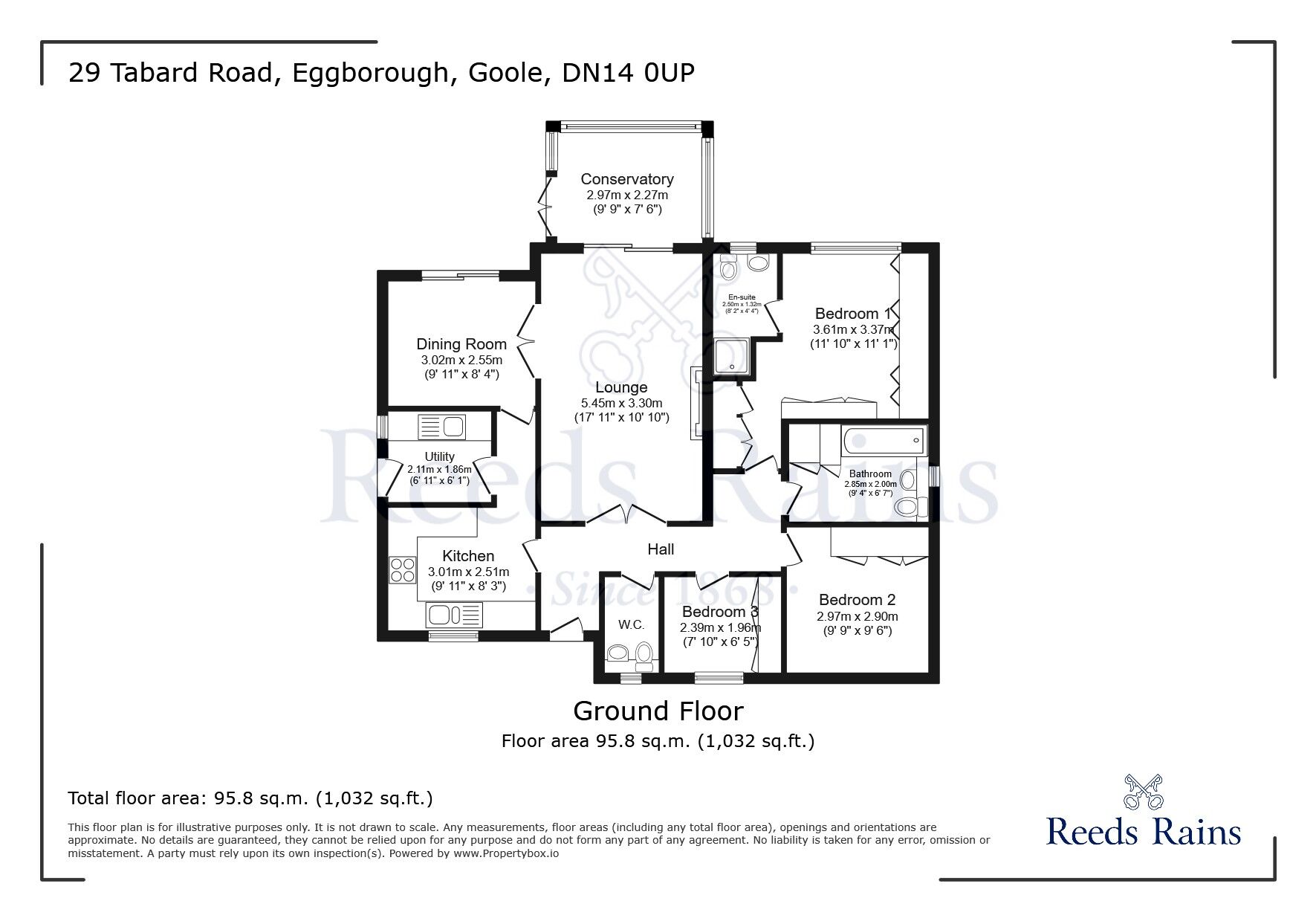 Floorplan of 3 bedroom Detached Bungalow for sale, Tabard Road, Eggborough, Goole, DN14
